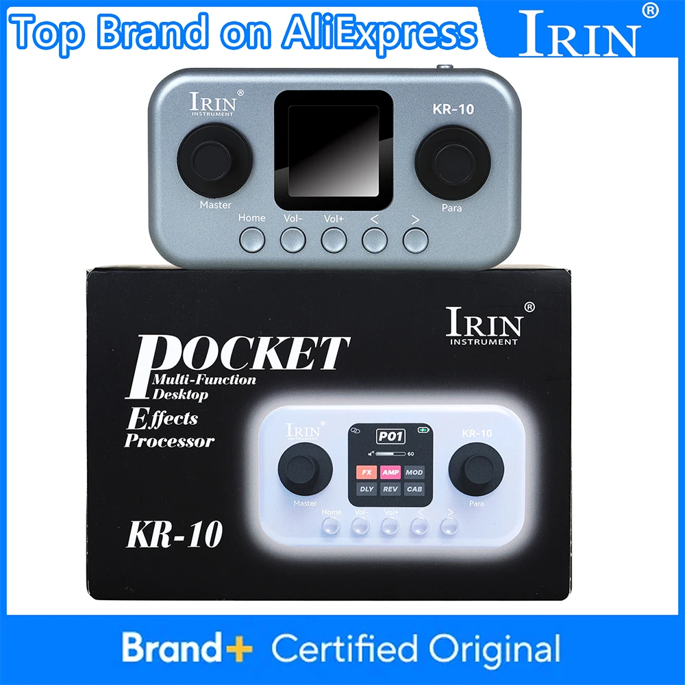 

KR-10 Guitar Effects Pedal Multi-function Desktop Pedal with 40 Tones/7 modulation/5 delay/6 reverb/Gain Effects for Guitar Bass