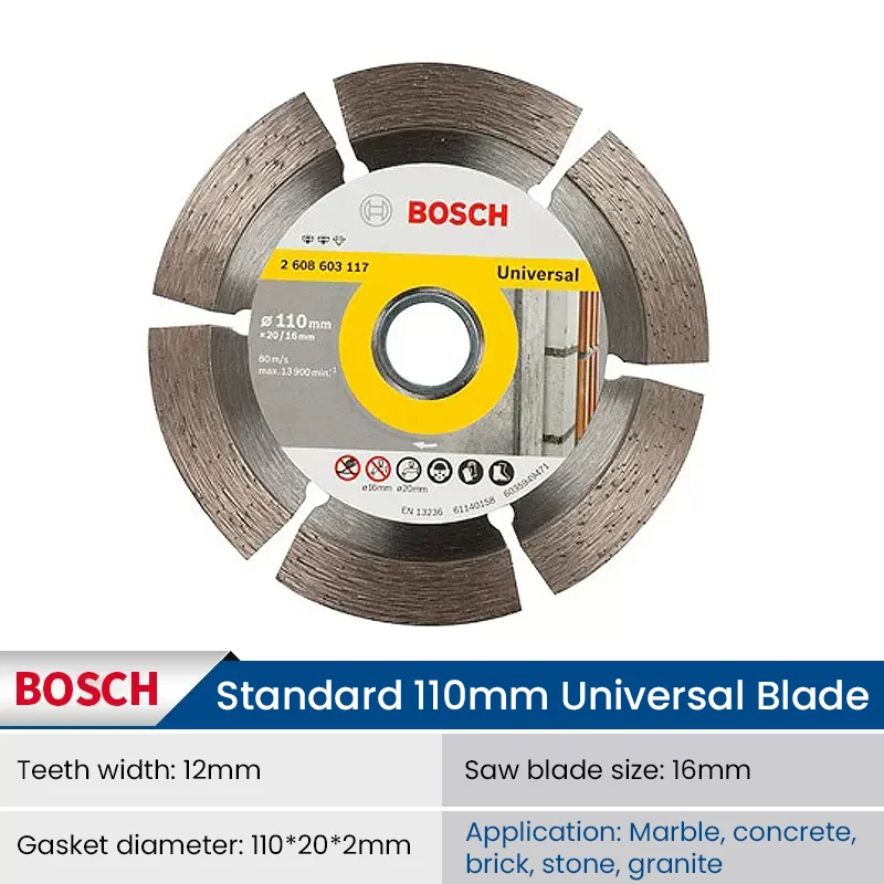 Imagem -04 - Bosch Discos de Corte de Diamante Universais Lâminas de Serra Circular de Mármore para Corte de Pedra Concreto Reforçado Rodas de 105 125 180 230 mm