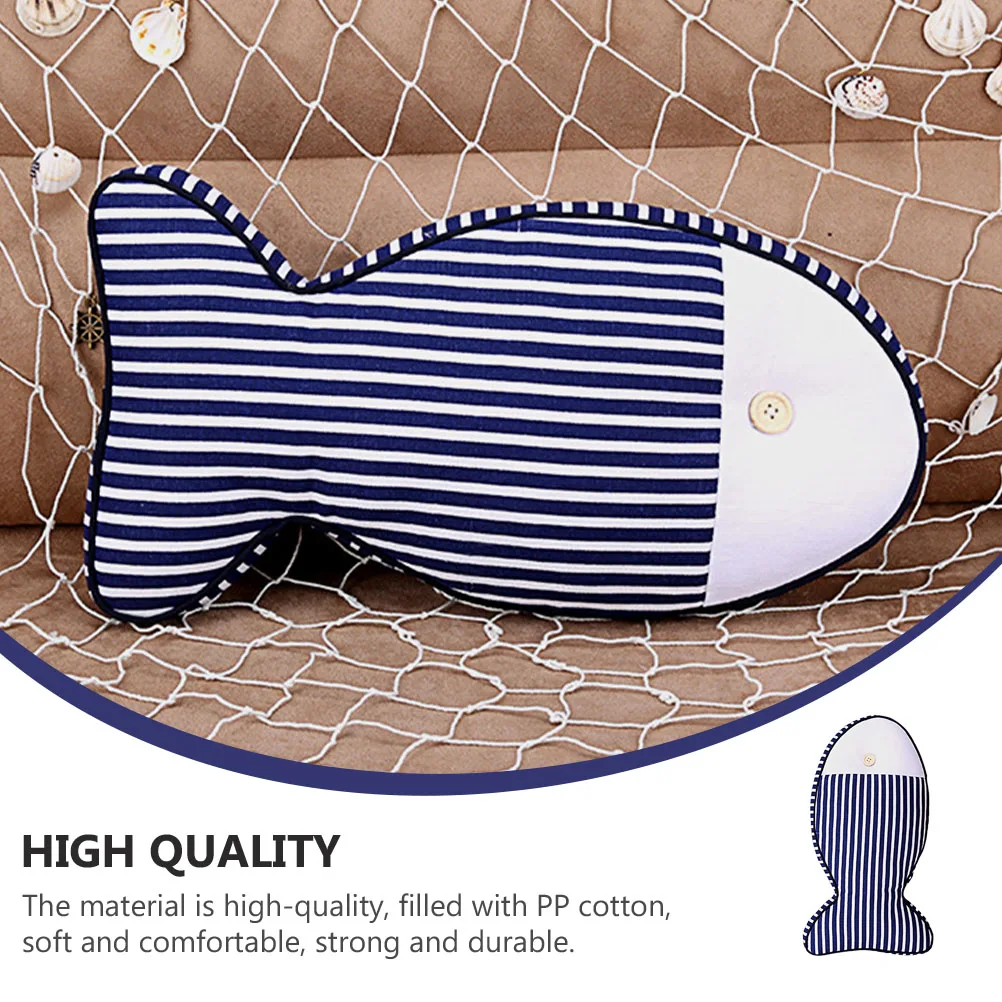 

Fish Shaped Cotton Linen Pillow PP Mediterranean Style Home Decor Cartoon Pillow Cushion Comfortable Sofa Back Car Seat Pad