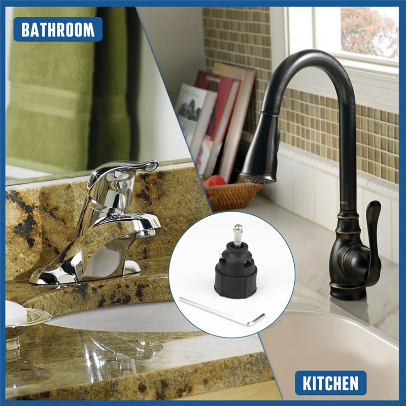 ABGG-For Moen Single Handle Kitchen Lavatory Model Cartridge Replacement 1255 For Fixing Leaks Hex Wrench Included