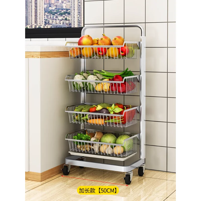 

Floor-to-ceiling multi-layer household fruit and vegetable vegetable basket storage shelf
