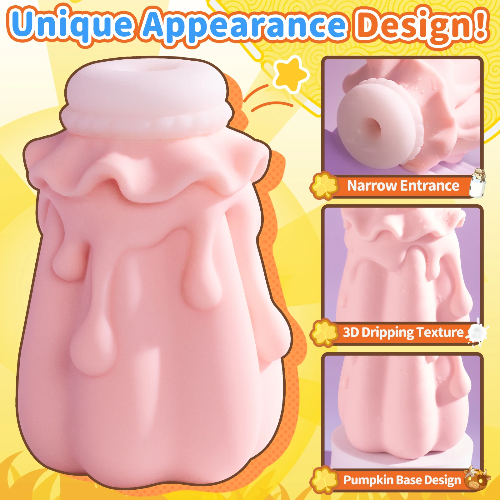 YUU Male Masturbators Pocket Pussy Anime Pumpkin Onahole Double Layer Process Realistic Vagina TPE Adult Sex Toy for Men 0.51kg - view 2