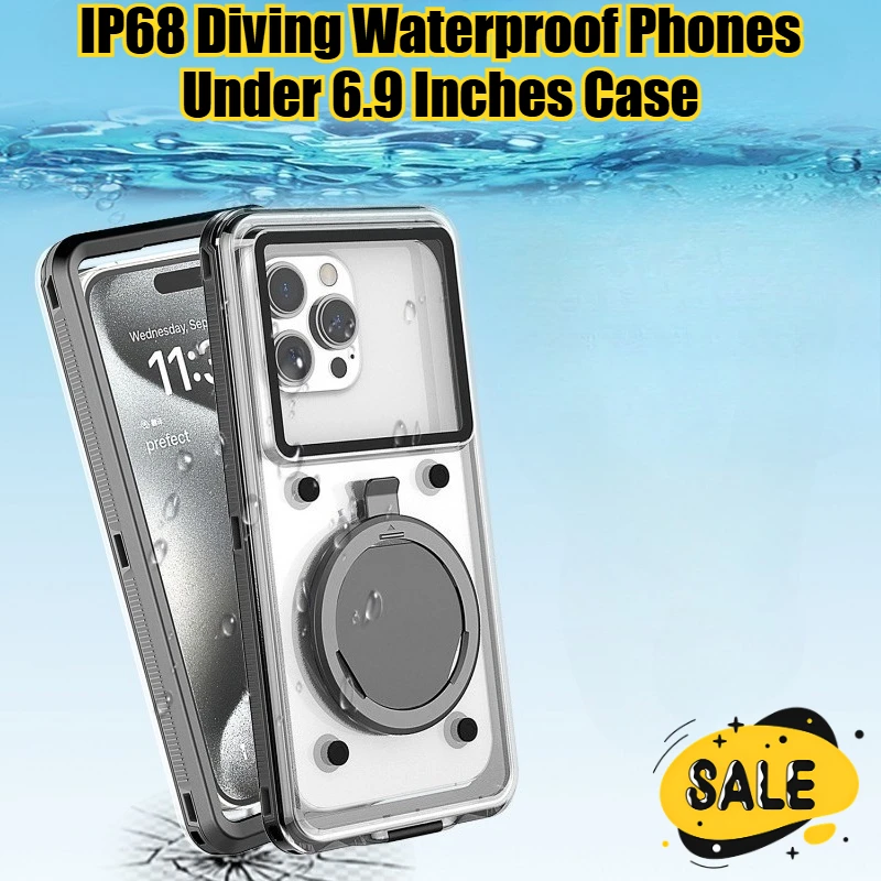 

Diving Waterproof Phones Under 6.9 Inches for Iphone15 14 13 12 11 Pro Max for Samsung GalaxyS24/23/22Ultra Dustproof Phone Case