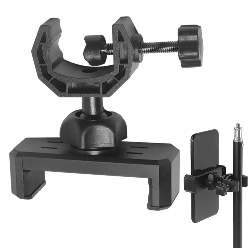 Phone Holder Mount Stand Microphone Stand Mount Tripod Phone Bracket Mobile Cell Support Clip For All Smartphones Live Broadcast