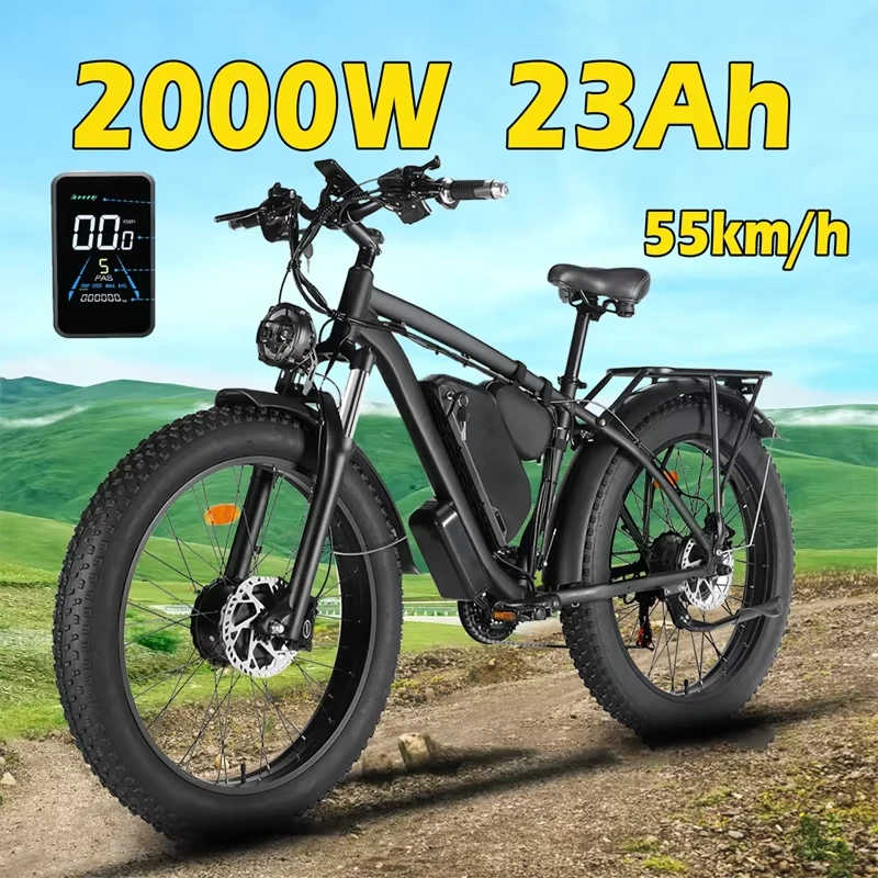 Electric Bicycle new B1 2000W Dual Motor 48v 22.4ah battery adult 26 inch tire All terrain Hydraulic brake multi-function E-bike