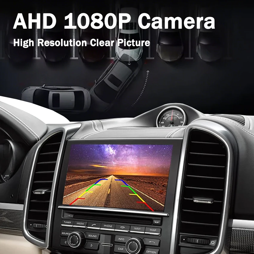 CCD HD AHD 1080P الجذع مقبض كاميرا الرؤية الخلفية لفولكس واجن العلبة 2015 2016 2017 2018 2019 سيارة احتياطية عكس شاشة ركن السيارة