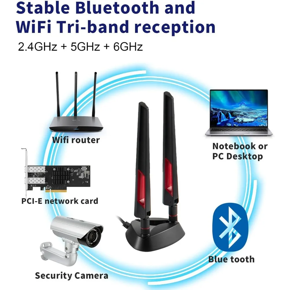 2,4 GHz 5GHz starke Magnet basis WLAN-Antenne für Router PC Desktop-Computer PCI-E WLAN 6e Karte WLAN-Gaming-Motherboard