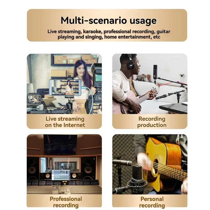 ABHT-BETA 58A Supercardioid Super Cardioid Dynamic Microphone For Professional For Stage Singing Karaoke BBOX Recording Wired