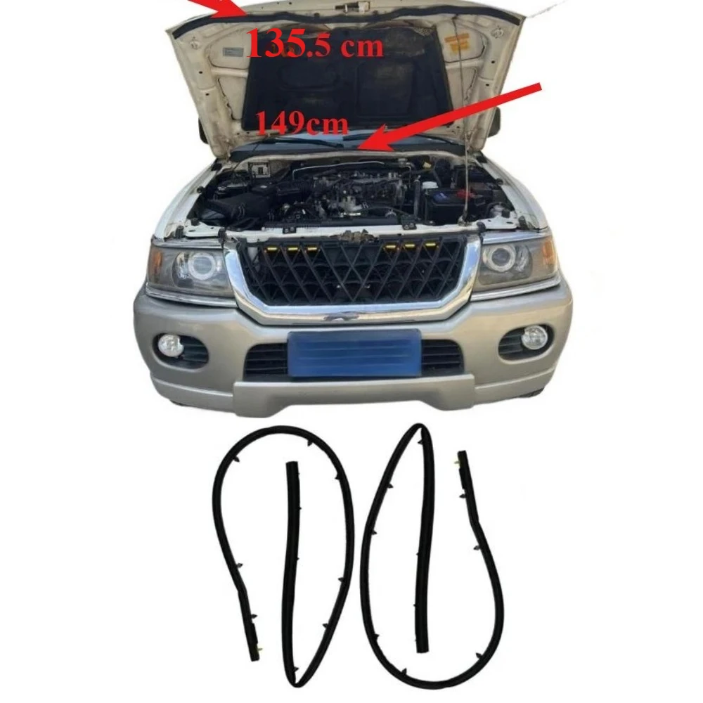 2 peças kit gasolina apenas capô vedação de borracha para pajero sport 2002-06 k90 k80 mn136731 mr371437 tira para montero sport sem diesel