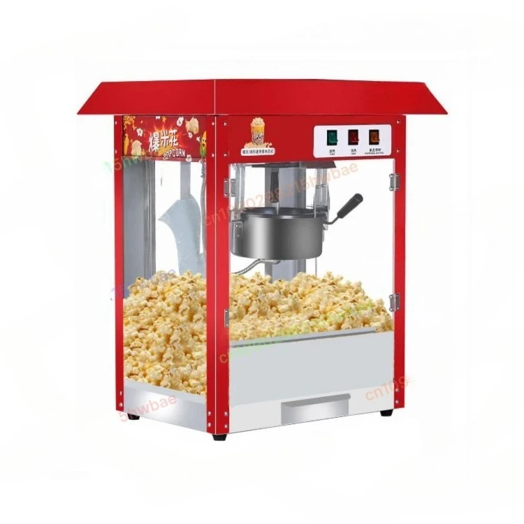 Commercial Automatic Popcorn Machine - Fully Electric Corn Puffing Maker for Street Stall, Cinema, Snack Shop & Home Use