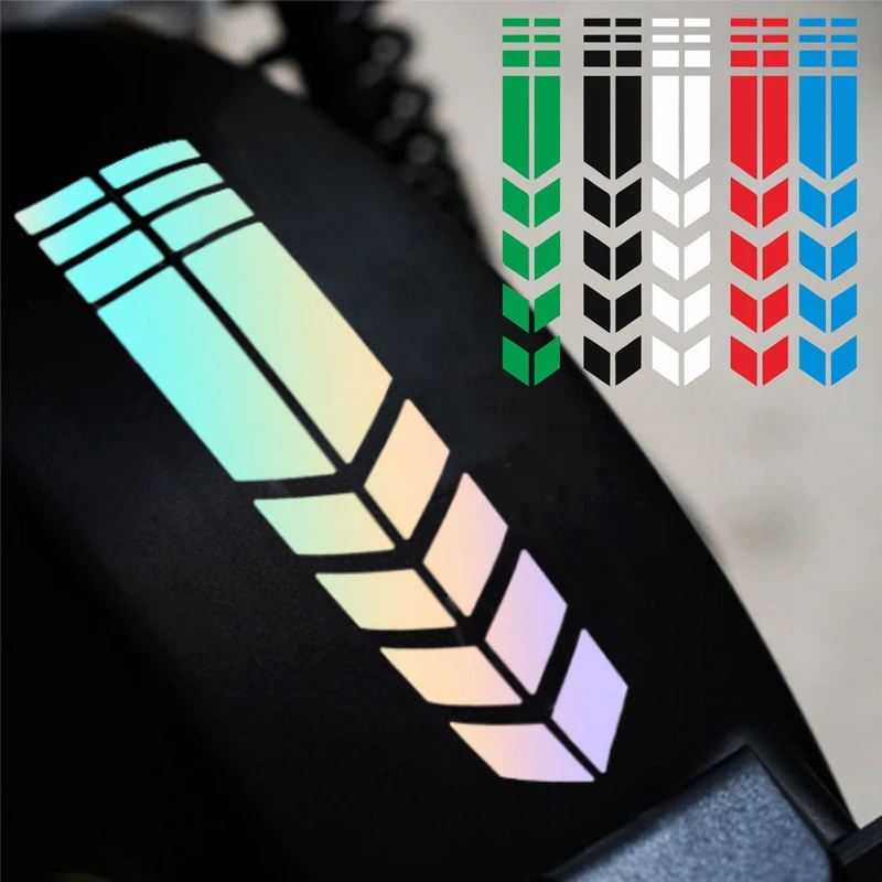 Universal Motorcycle Stripe Arrow Reflective Stickers Safety Warning Fender Paste Waterproof Oilproof Tape Decal Accessories