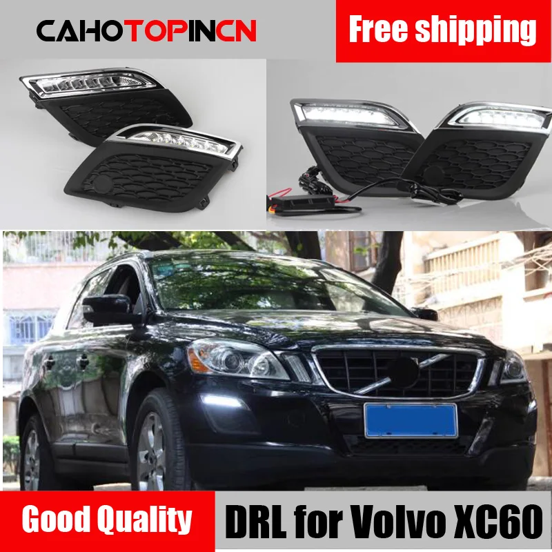 1 Set 12V ABS LED DRL Daytime Running Lights Daylight Fog Light Cover Car-Styling For Volvo XC60 2011 2012 2013