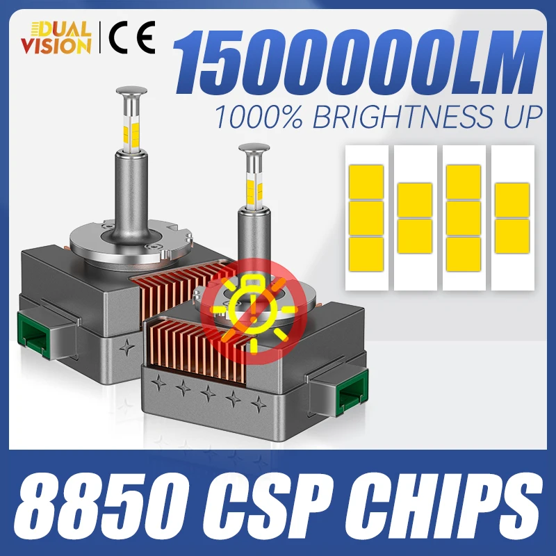 

Dualvision 2PCS 360 Led D1S D3S D8S Headlights Canbus CSP CHIP 1500000LM Super Bright D1R D3R Car Lights 12V For Projector Lens
