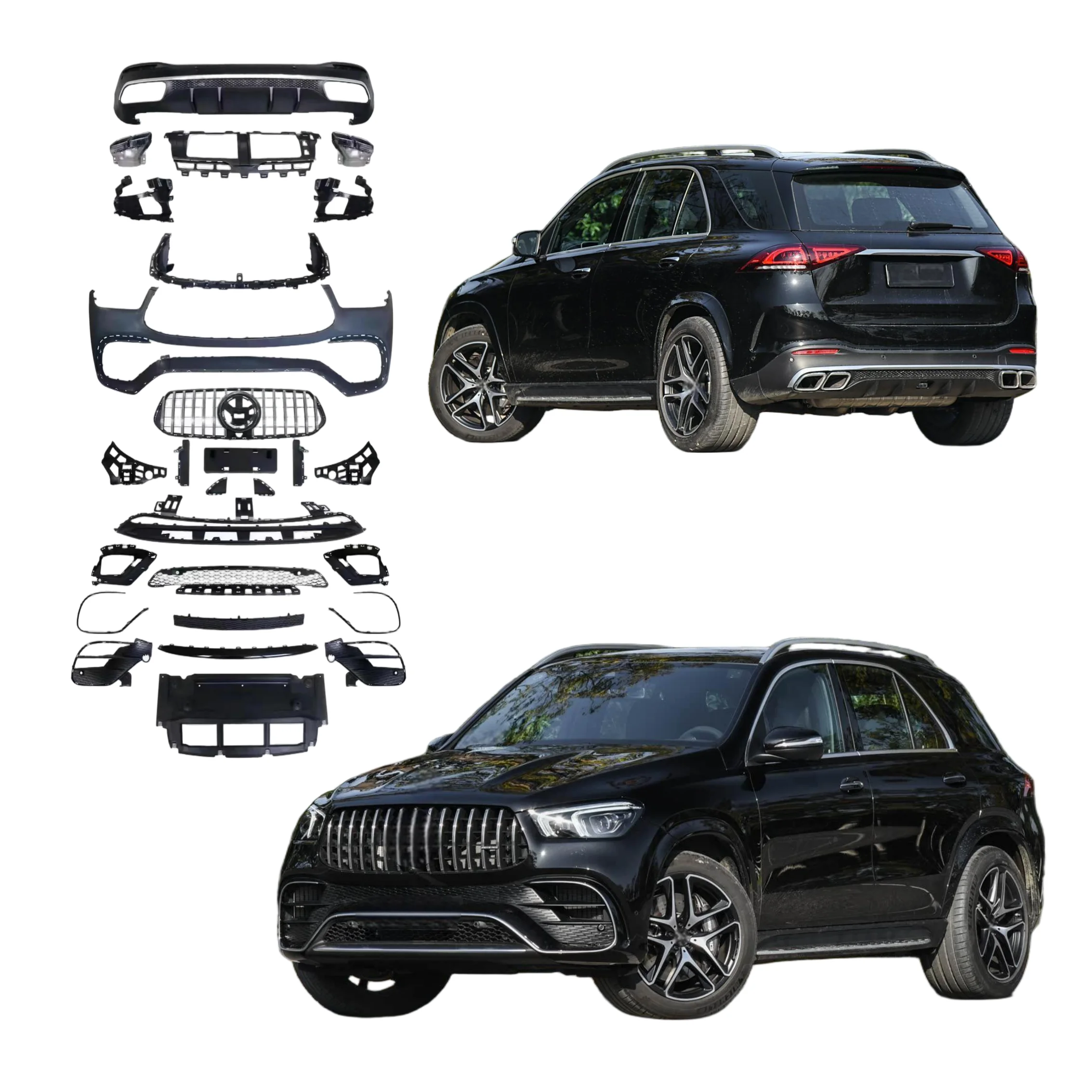 

Factory Price Bodykit for GLE W167 2020+ PP Material Bumper Grille SUV Exterior Parts Upgrade GLE W167 GLE63 Bumpers