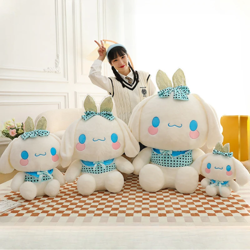 75CM Große Größe Sanrio Blume Krone Cinnamoroll Stofftier Puppe Plüschtiere Kawaii Zimmer Dekoration Spielzeug Kinder Weihnachten Geschenk