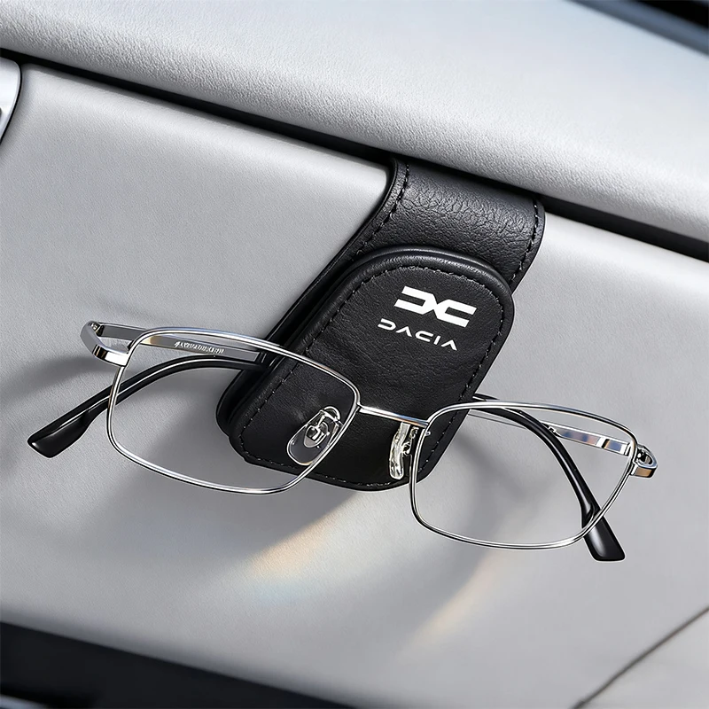 Caja de visera para gafas de coche, accesorios de tarjeta con Clip para gafas de sol para Dacia Bigster Spring Duster Sandero Lodgy Jogger Mcv Logan