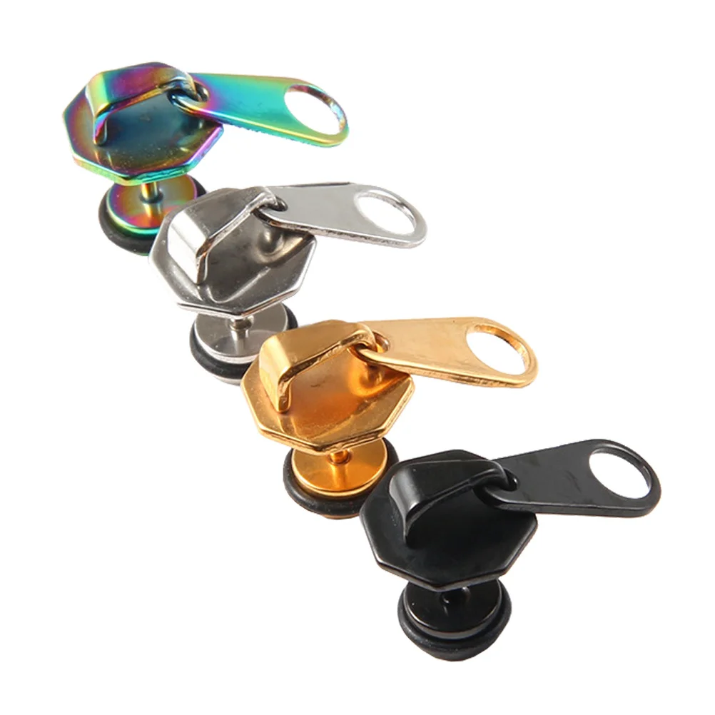 

4pcs Titanium Steel Dumbbell Earrings Lightweight Unique Fashion Jewelry For Women Creative Punk Ear Studs Party Daily