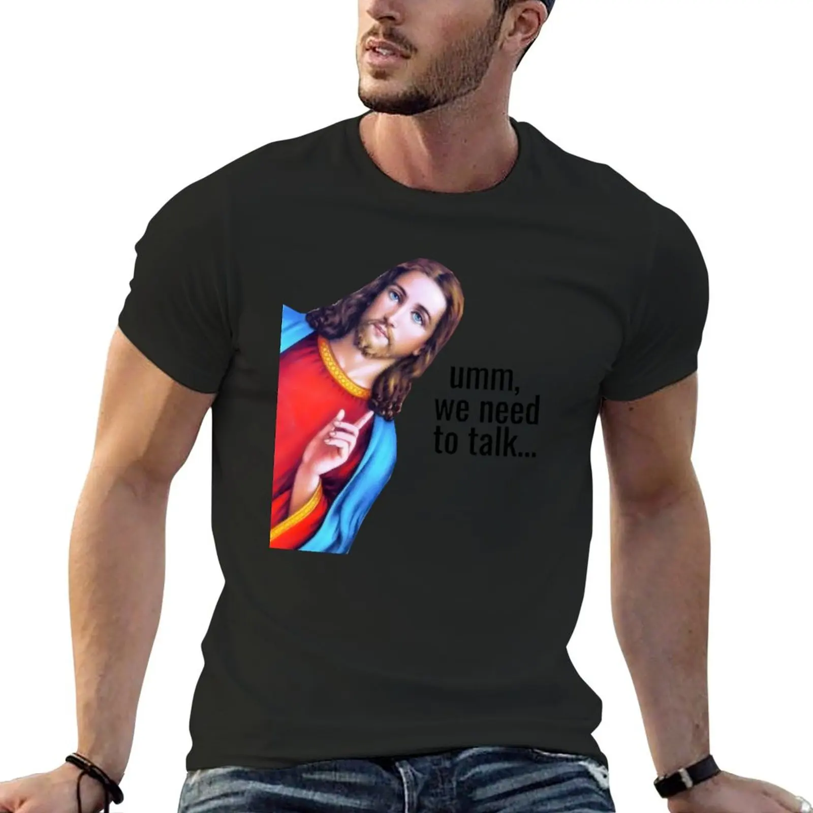 Jesus: Umm We need to talk Meme, Jesus is watching Meme T-Shirt designer shirts black t-shirts for men