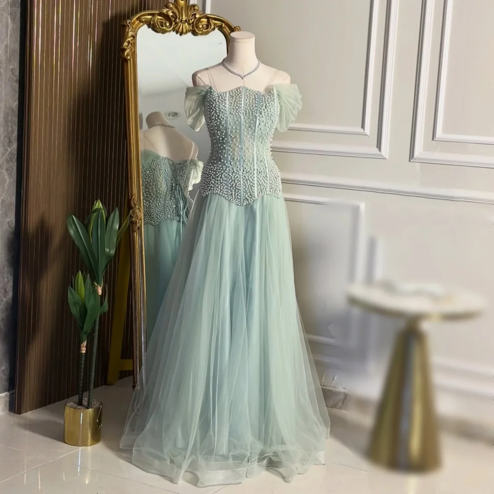 Maßgeschneidertes, elegantes, mit Perlen verziertes, bezauberndes Quinceanera-Kleid, A-Linie, lange Kleider, maßgeschneidertes Anlass, formelles Abend- und Partykleid