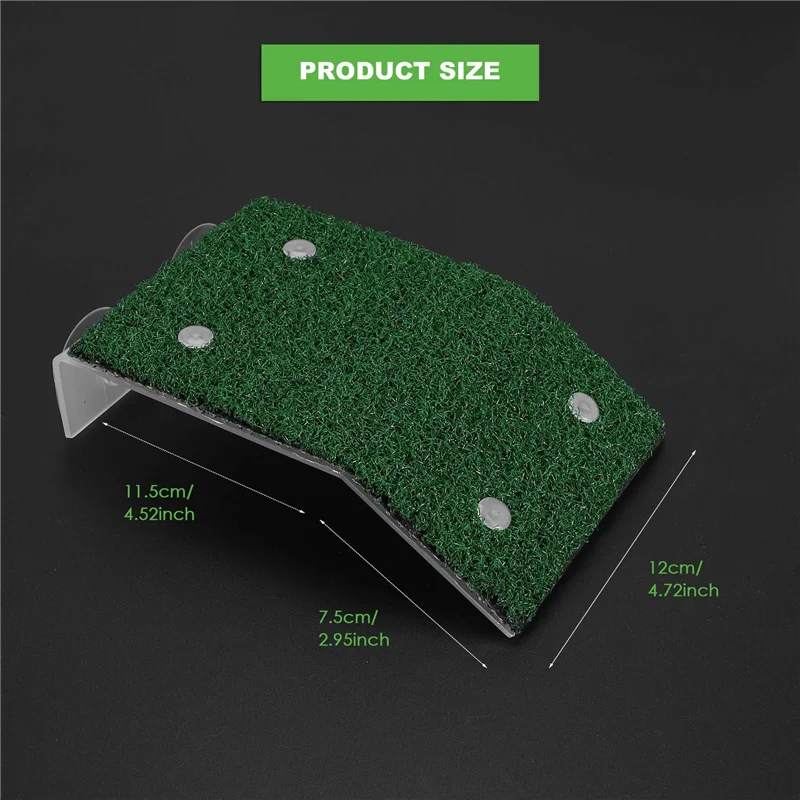 Lawn Turtle Basking Platform Turtle Resting Basking Platform, Simulation Grass Turtle Ramp for Turtle Tank, Reptile M