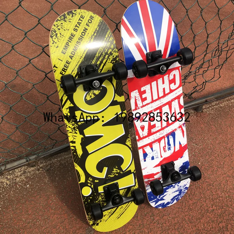 HB professional skateboard beginner street brush action short board adult children four-wheel double warp scooter
