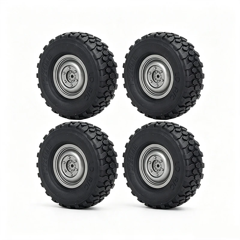 Soft Rubber 72mm Tire Wheel 4pcs For MN D90 MN98 MN99S WPL C14 C24 C34 B14 B24 LDRC P06 RC Car Upgrade Parts