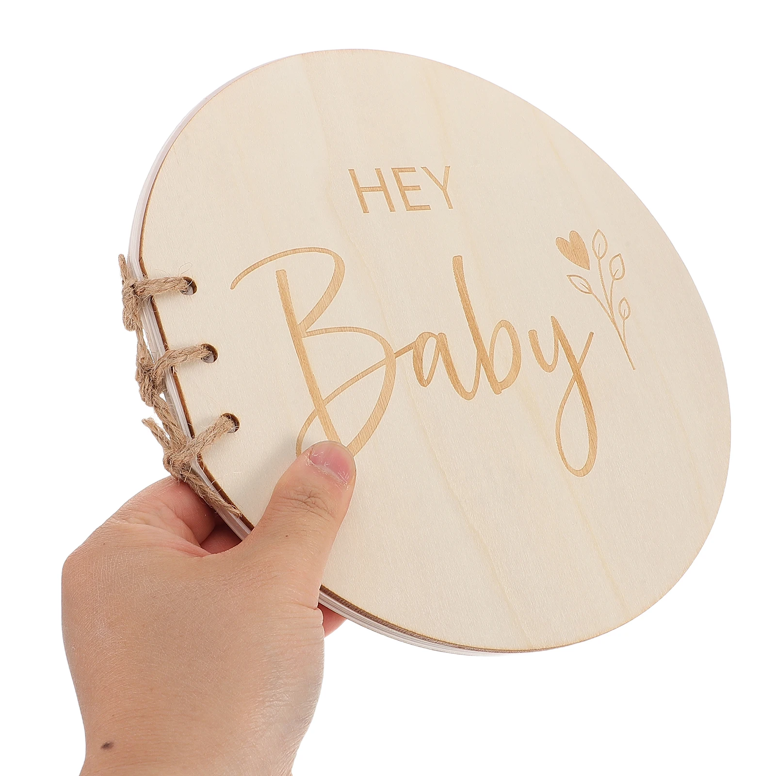 

Wooden Guest Book Baby Shower Keepsake Milestones Sign Board Journal Rustic Memory Album Wooden Cover Crafted Natural Design