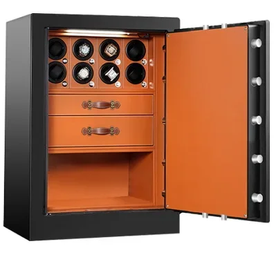 

For New Wardrobe Smart Fingerprint Lock Safe Automatic Watch Winder Box Anti Theft Drawer Safe 8 Slots