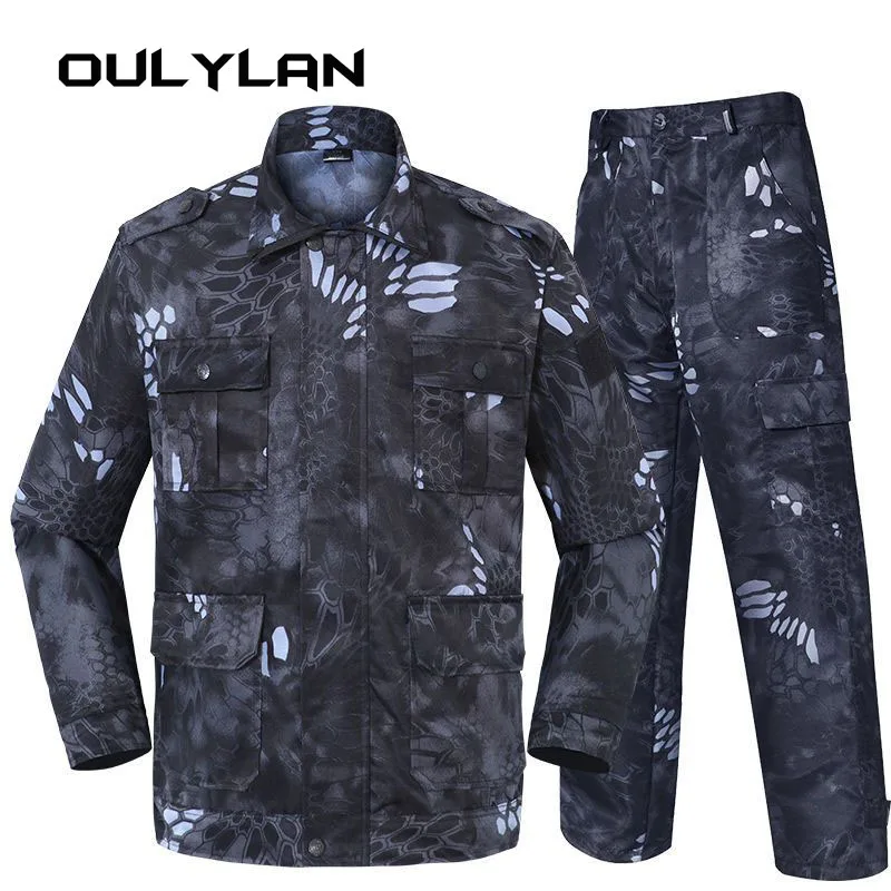 Camouflage Suit Husband Work Wear Suit Spring Autumn Thin Camouflage Clothing Sets  Men Training Work Uniform