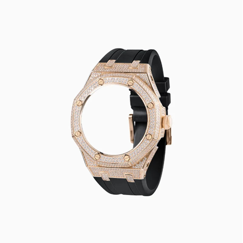 카시오 G-SHOCK GA-2100용 GA-2100 다이아몬드 세트 다이아몬드 스테인레스 스틸 케이스가 포함된 수정된 파머 오크 불소 고무 스트라 세트