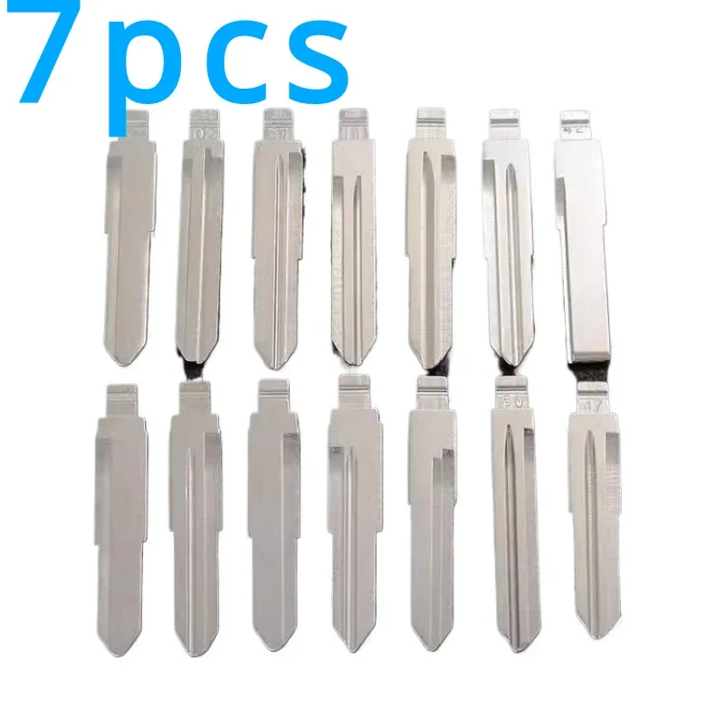 7pcs for Embryo Daquan Automotive Key Silvery Machine KD Folding KYDZ Remote Control Key Head Middle Slot Lock Head Blank