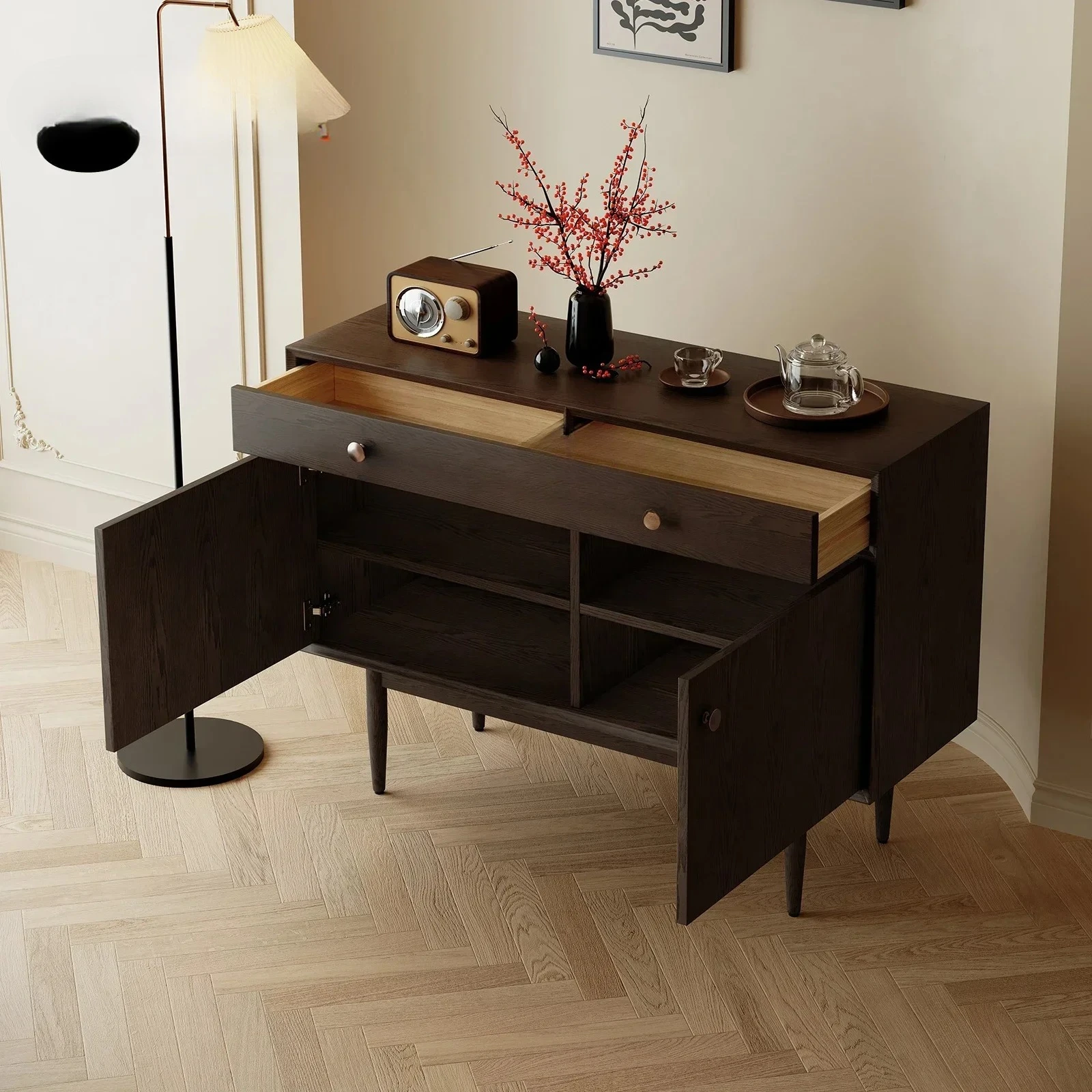 

T Американский ретро-столовой боковой светильник для хранения, роскошный шкаф для хранения вещей