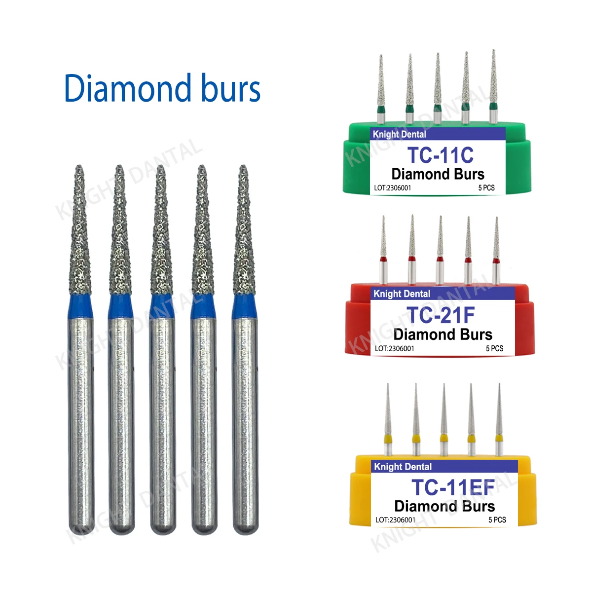 치과 다이아몬드 Burs 드릴 연마 고속 핸드 피스 치과 재료에 대 한 좋은 품질 치과 Burs TC 시리즈 5 개/상자