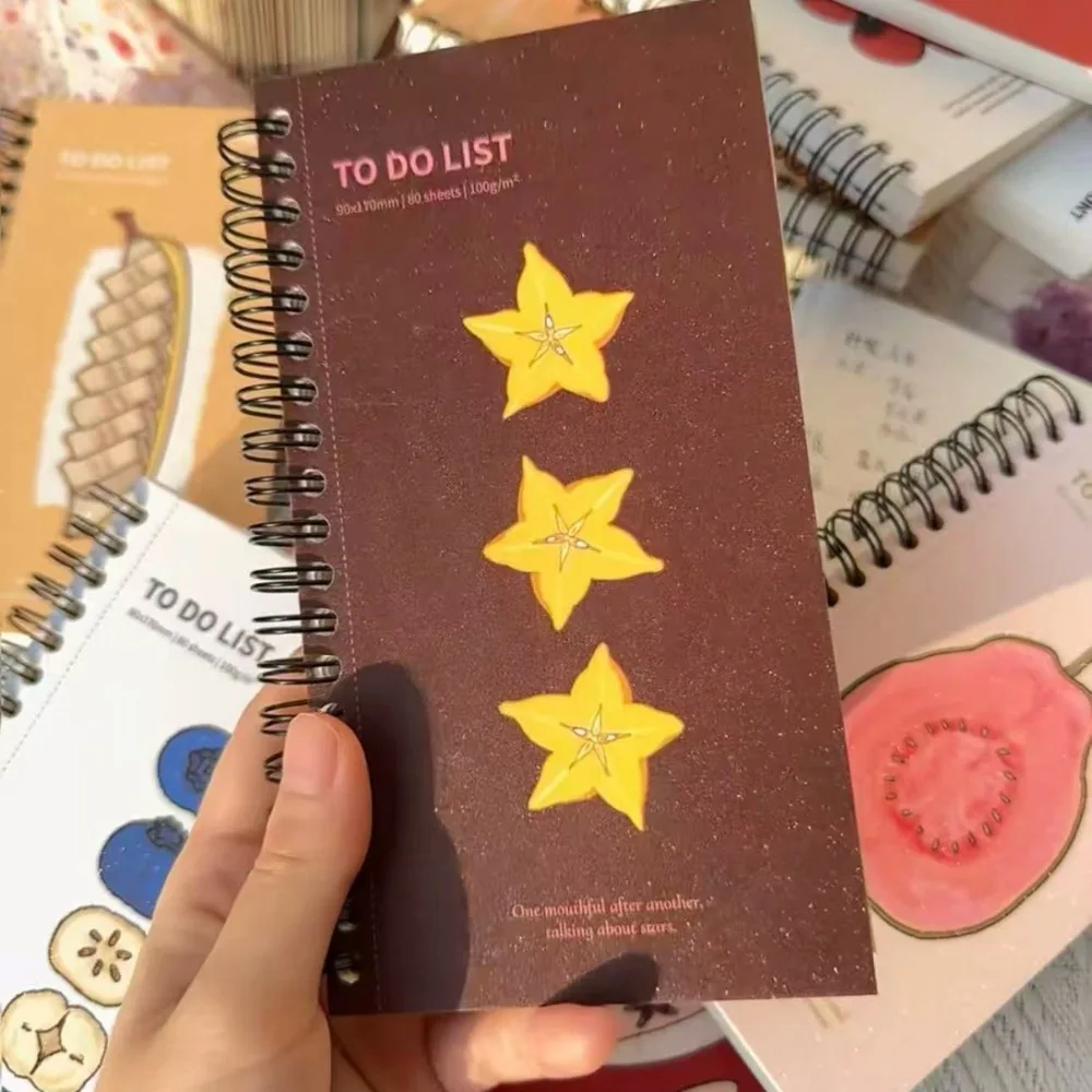 New Illustration Cover Journal Notebook Portable Spiral Bound To Do List Notebook Aesthetic Habit Tracker Journal Tracking