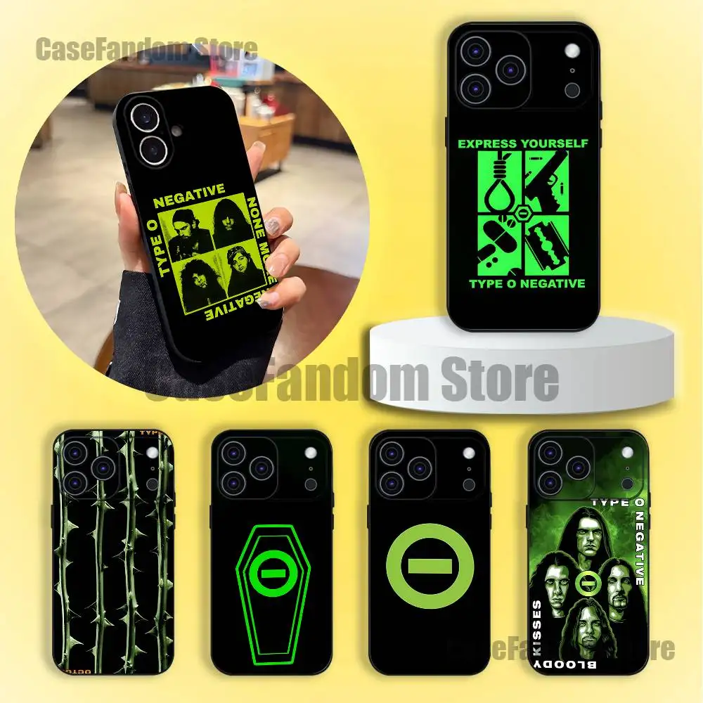 

Type O N-Negative Rock Band Phone Case For iPhone 17,16,15,14,13,12,11,Pro,Max,Plus Black Shockproof Soft Cover