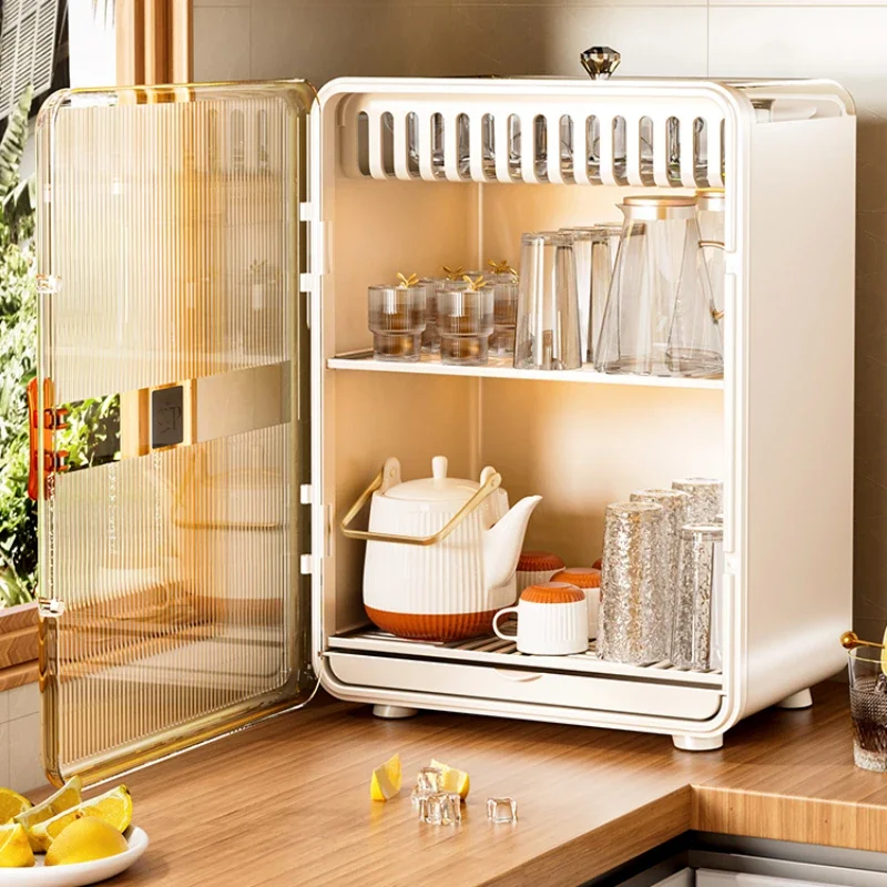

Elegant Dustproof Tea Set Organizer Magnetic Coffee Cup Storage Box Stylish Tabletop Cup Rack for Kitchen & Dining