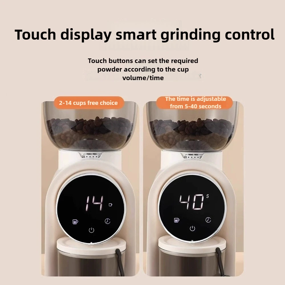 Electric Automatic Burr Coffee Grinder Mill Visual Bean Storage for Espresso Pour Over American Coffee