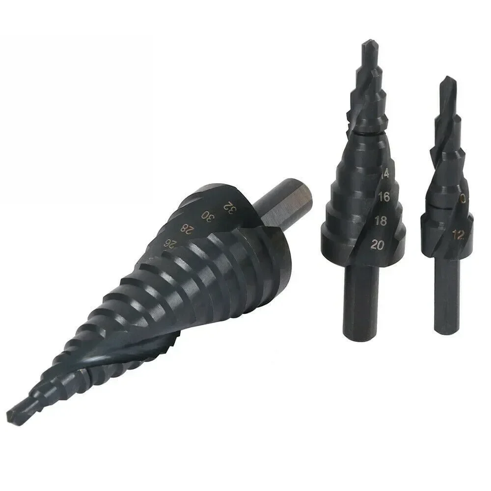 Coated Step Drill Bit Set 4 32mm 15 Steps High Speed Steel Hole Cutter for DIY and General Building Engineering