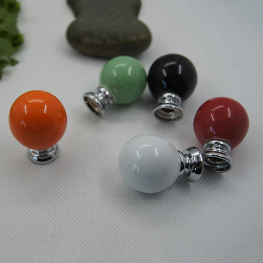 

2Pcs Single Ceramic Round Door Knobs Round Door Knob Drawer Pulls Handles 25mm Screw Cabinet Wardrobe Furniture Hardware