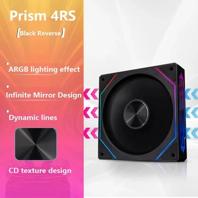 Prisma 4RS ARGB CPU Case Fan 120mm Infinity Spiegel Ontwerp 5V 3PIN Moederbord Verlichting Sync 4PIN PWM 800-1800RPM Case Koeler Fan
