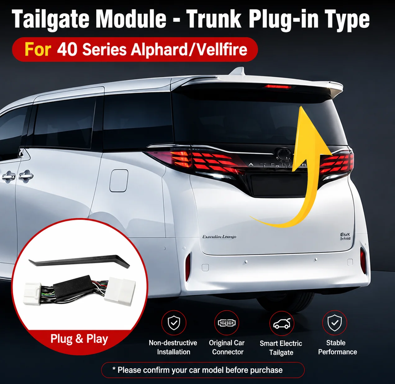 Car Electric Tailgate Module for Toyota Alphard Vellfire 40 Series One-Touch Trunk Opening Plug-and-Play Upgrade Controller