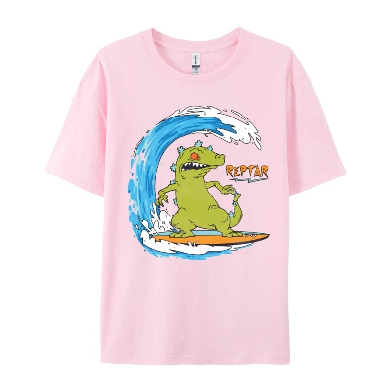 Rugrats تصفح Reptar عادية مطبوعة تي شيرت غير تقليدي طاقم الرقبة بلايز قمصان قسط القطن الشباب الطباعة تيز شحن مجاني