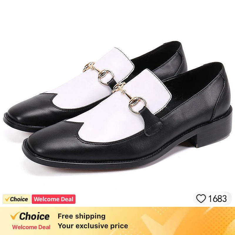 Men\'s Genuine Leather Oxford Shoes Formal Wedding Dress Shoes Party Club Brogues Flats for Males