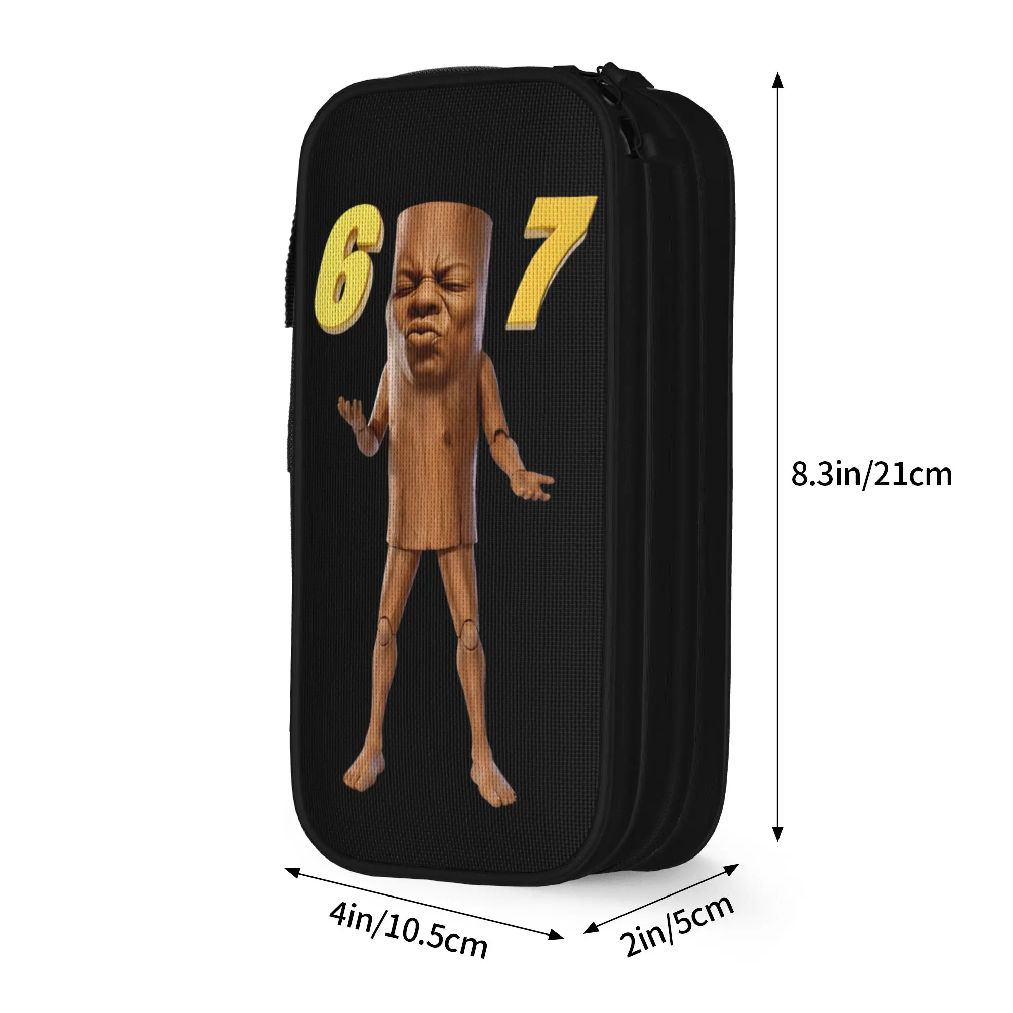 Triple T 67 Meme Tung Tung Tung Sahur  Speed Face  Pencil Case Pencilcases Pen Box Big Capacity Bag Zipper Stationery