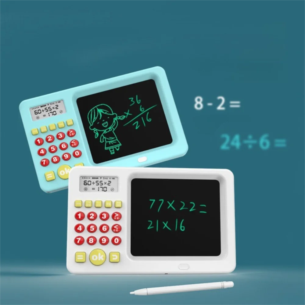 2 in 1 電子 LCD ライティングボード カラースクリーン スタイラスペン付き 口頭電卓 学習機 電卓 手書きボード