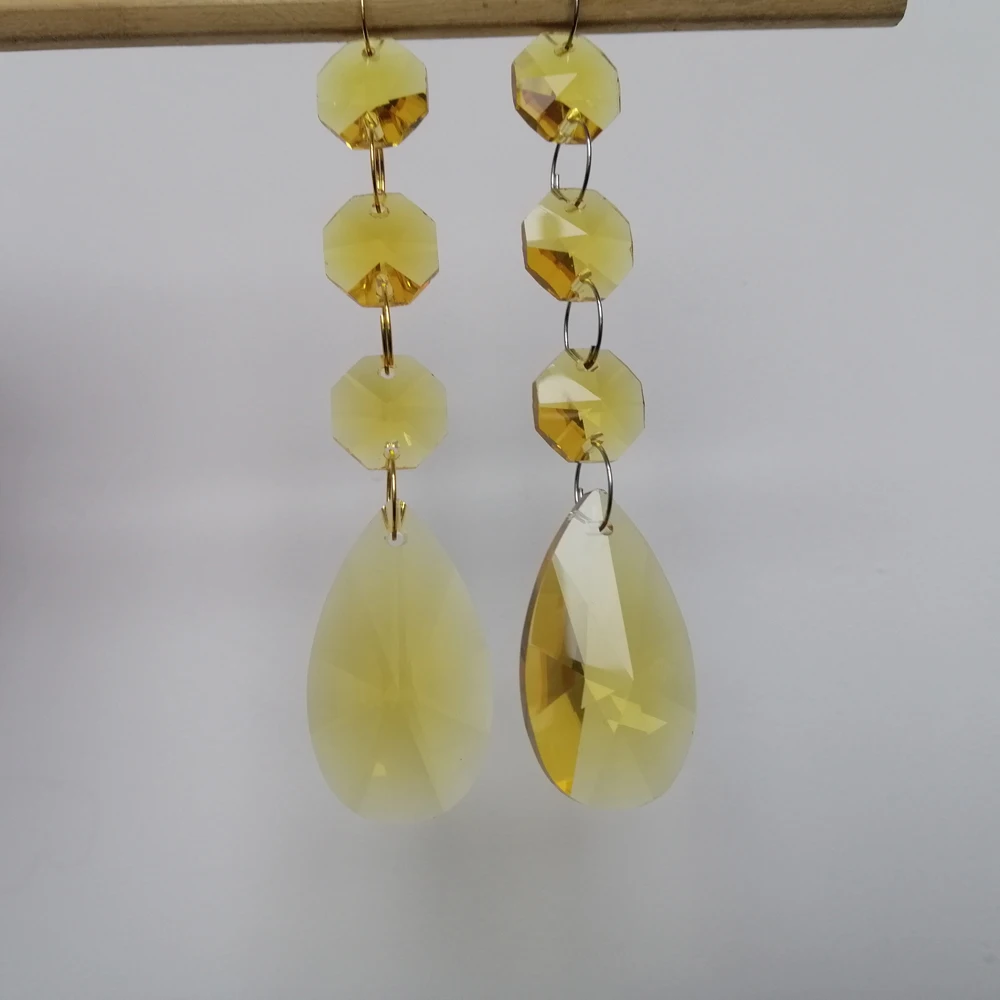 Camal – rideau de porte en forme de poire jaune 38mm, 2 pièces, guirlande de cristal suspendue, décoration de Festival, de mariage, nouvelle collection à la mode