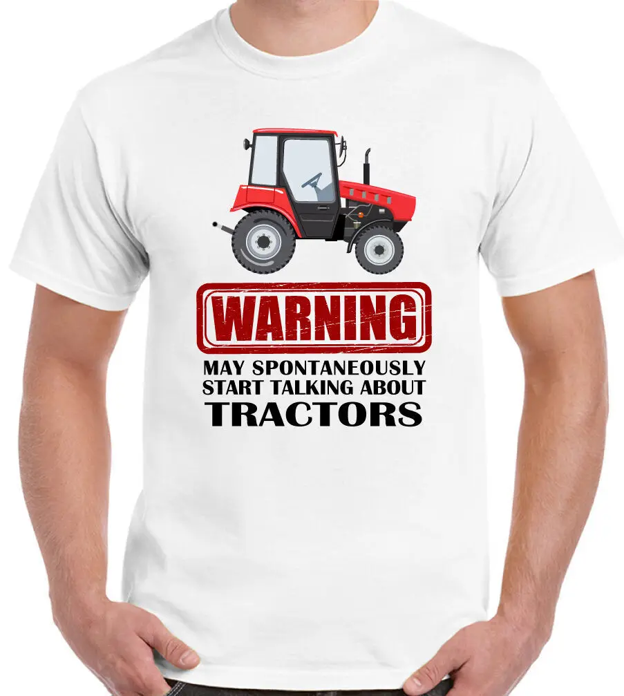 

Tractor T-Shirt Warning May Spontaneously Start Talking About Mens Funny Farmer