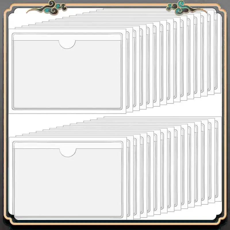 Reliable-Clear Adhesive Pockets 4X6in Index Card Pockets Sleeves Self Adhesive With Top Loading Label Pockets (30 PCS) Easy To U