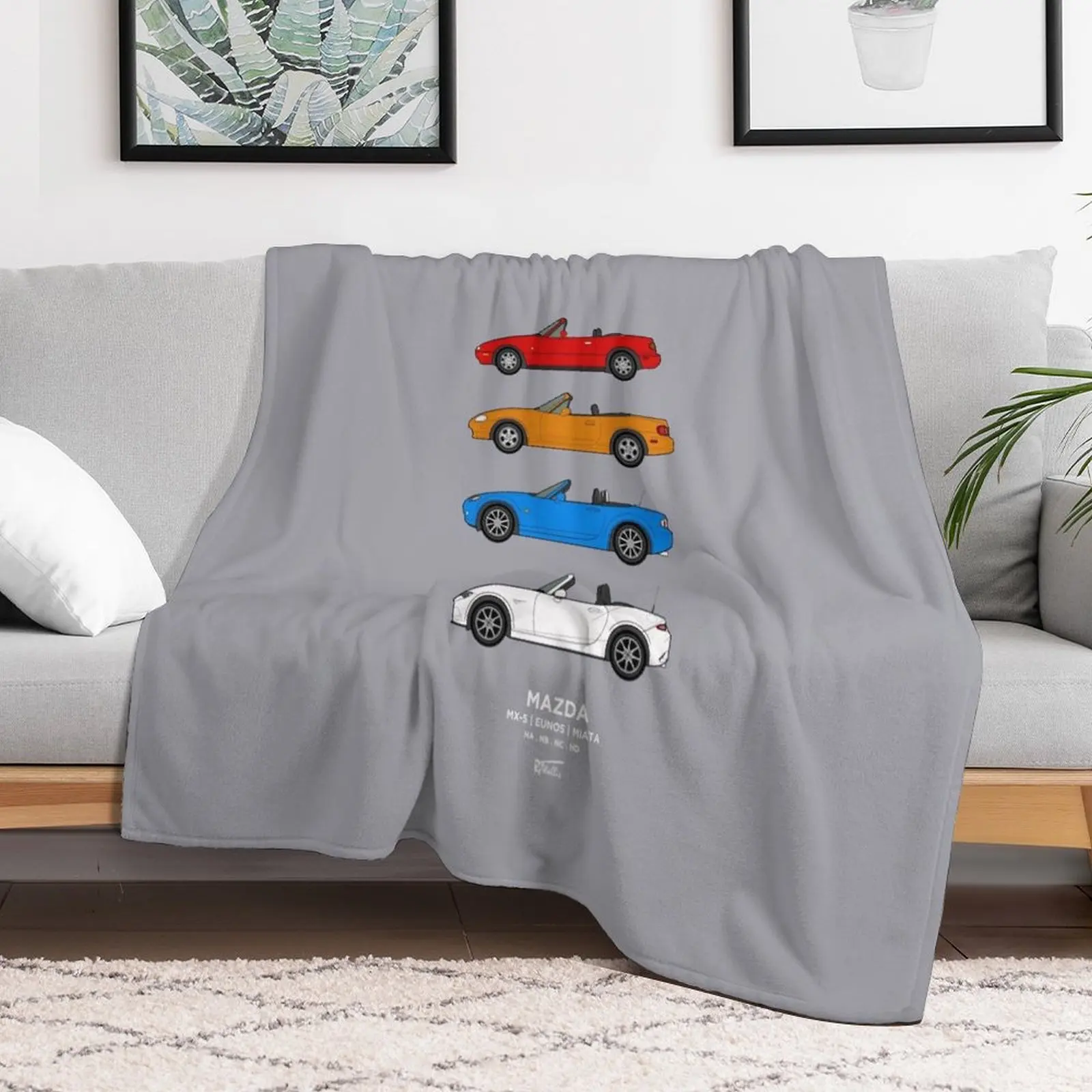 MX-5 / Miata / Eunos Classic Car Collection Throw Blanket Travel Tourist wednesday Blankets