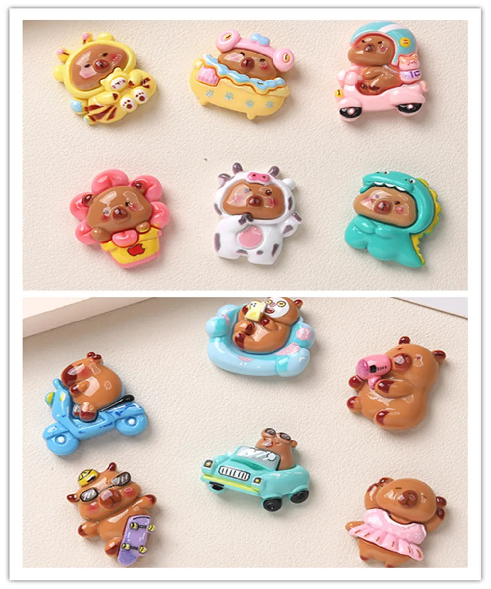 

100pcs Kawaii Flatback Resin Cartoon Animal Beaver Decoration Crafts DIY Scrapbook Jewelry Making Accessories